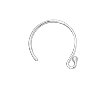 Sterling Silver Earwires Semi-Circle 14mm w/1.5mm Ball - PACK OF 10