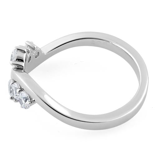 Sterling Silver Edgy CZ Ring