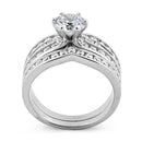 Sterling Silver 2-piece Engagement Set CZ Ring