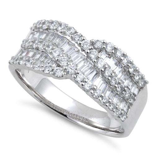 Sterling Silver Elegant Helix CZ Ring