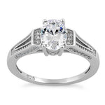 Sterling Silver Elegant Oval Clear CZ Ring