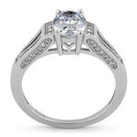 Sterling Silver Elegant Oval Clear CZ Ring