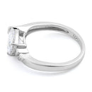 Sterling Silver Elegant Trillion Cut Clear CZ Ring