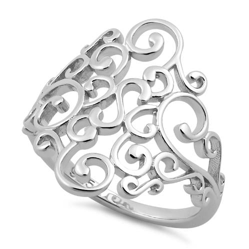 Sterling Silver Elegant Vines Ring