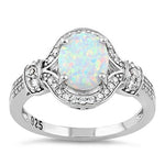 Sterling Silver White Lab-Opal CZ Ring