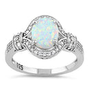 Sterling Silver White Lab-Opal CZ Ring