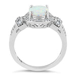Sterling Silver White Lab-Opal CZ Ring