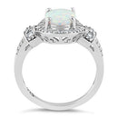 Sterling Silver White Lab-Opal CZ Ring