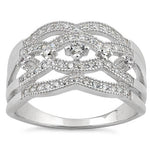 Sterling Silver Eloquent Round Clear CZ Ring
