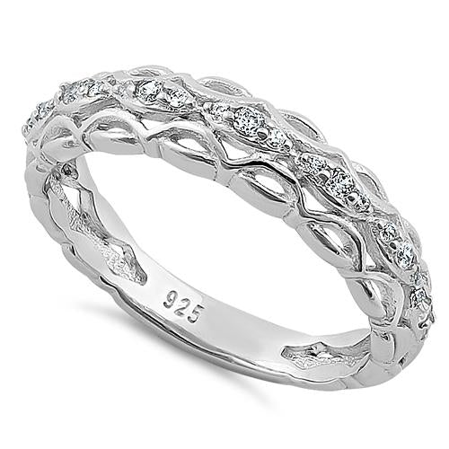 Sterling Silver Elysian Round Cut Clear CZ Ring