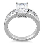 Sterling Silver Radiant-Cut & Baguette CZ Ring