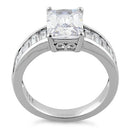 Sterling Silver Radiant-Cut & Baguette CZ Ring