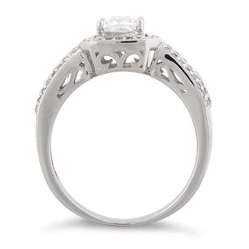 Sterling Silver 1.10 ct. Emerald-Cut CZ Ring