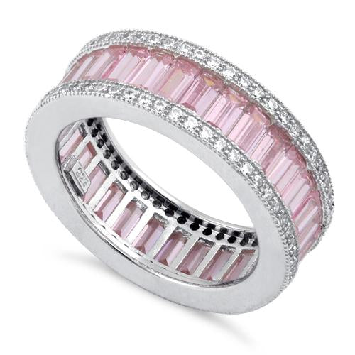 NYC Sterling Silver Cubic Zirconia Ring - High Polish Rhodium Plated Band, Comfort Fit, Size 5 For Women - View #7