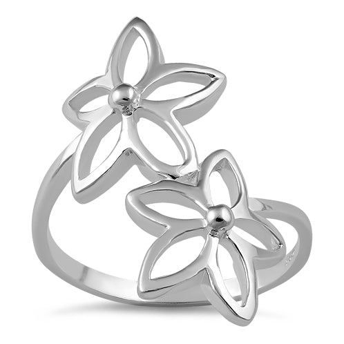 Sterling Silver End to End Flower Ring