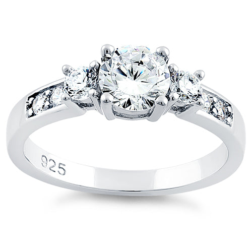 Sterling Silver Engagement CZ Ring