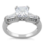 Sterling Silver 1.25 ct. Princess-Cut CZ Engagement Ring