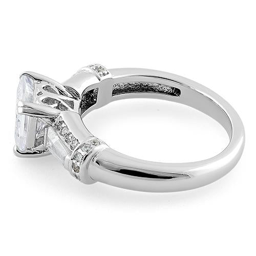 Sterling Silver 1.25 ct. Princess-Cut CZ Engagement Ring