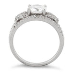 Sterling Silver Engagement Pave CZ Set Ring