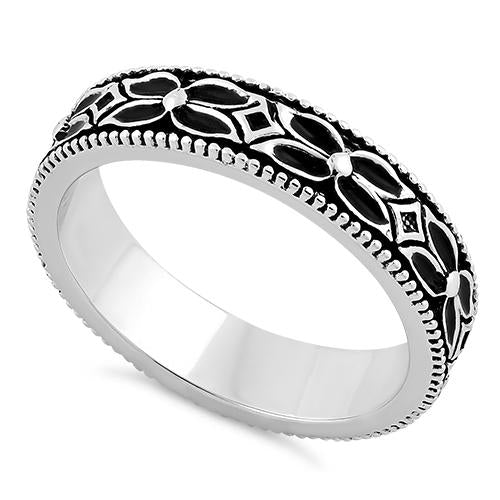 Sterling Silver Eternity Flower Band Ring for sale