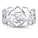 Sterling Silver Eternity Hearts Ring