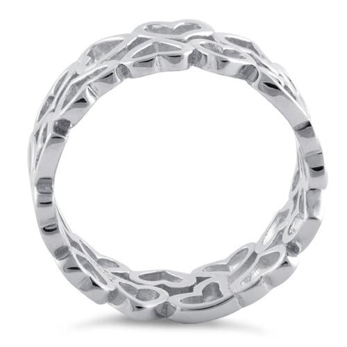 Sterling Silver Eternity Hearts Ring