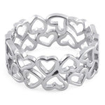 Sterling Silver Eternity Hearts Ring