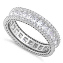 Sterling Silver Princess-Cut Eternity CZ Ring