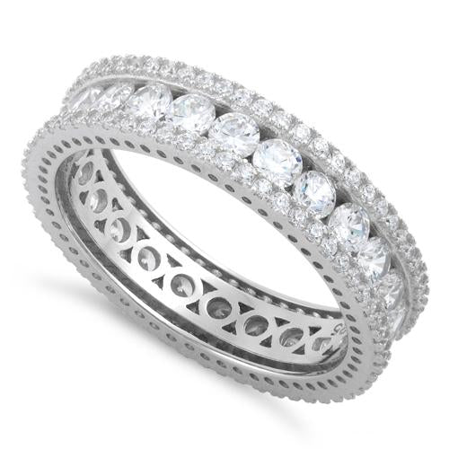 Sterling Silver Eternity Round CZ Ring