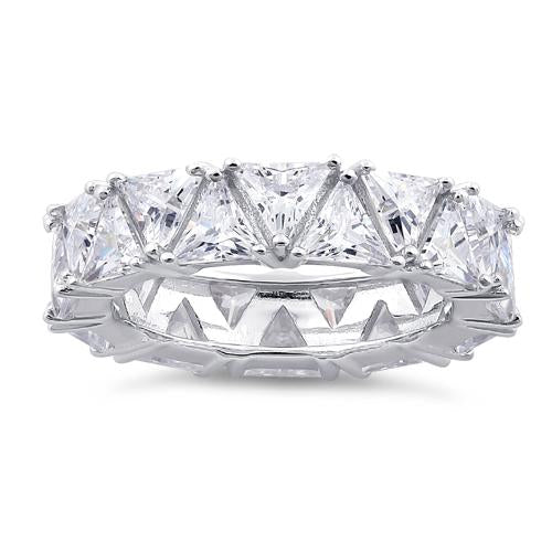 Sterling Silver Eternity Triangle CZ Ring