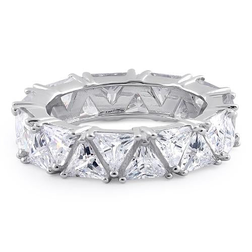 Sterling Silver Eternity Triangle CZ Ring