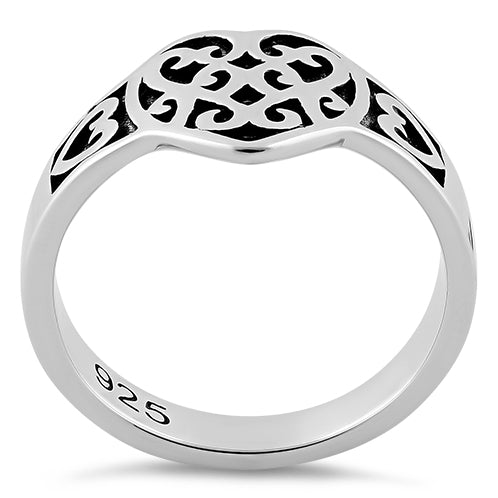 Sterling Silver Exotic Heart Ring