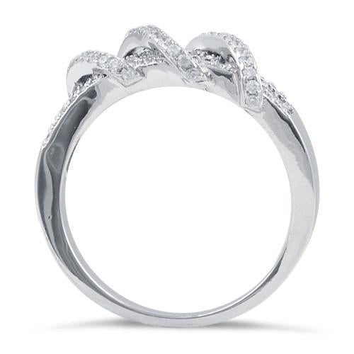 Sterling Silver Exotic Twisted Blue CZ Ring