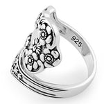 Sterling Silver Extravagant Flower Spoon Ring