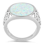 Sterling Silver Extravagant White Lab Opal Ring