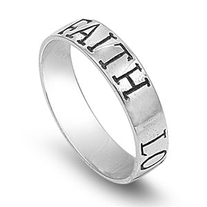 Sterling Silver Faith Love Hope Ring