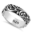 Sterling Silver Floral Band Ring