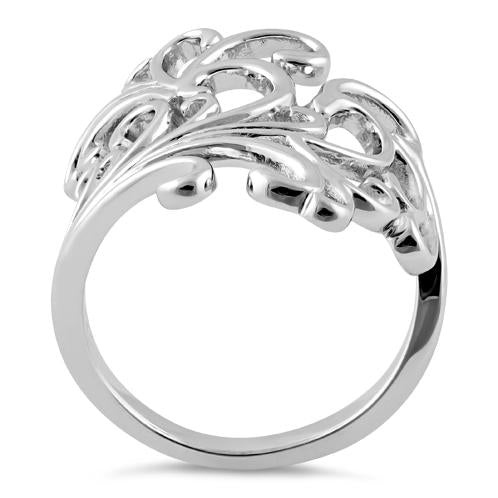 Sterling Silver Floral Swirls Ring