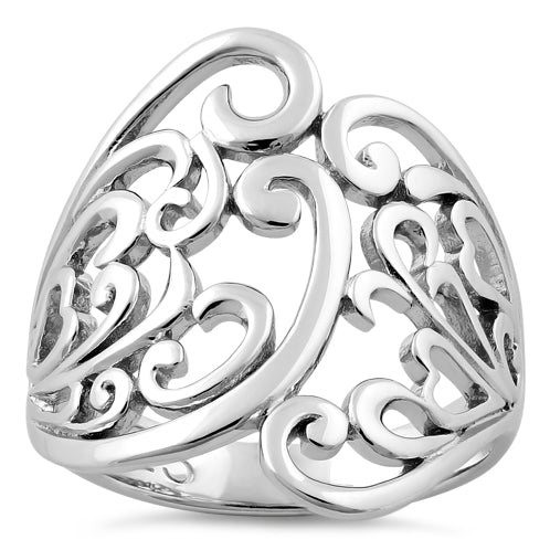 Sterling Silver Floral Vines Ring