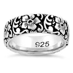 Sterling Silver Flower Garden Eternity Band