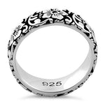 Sterling Silver Flower Garden Eternity Band