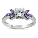 Sterling Silver Purple CZ Ring