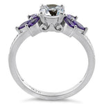 Sterling Silver Purple CZ Ring