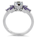 Sterling Silver Purple CZ Ring