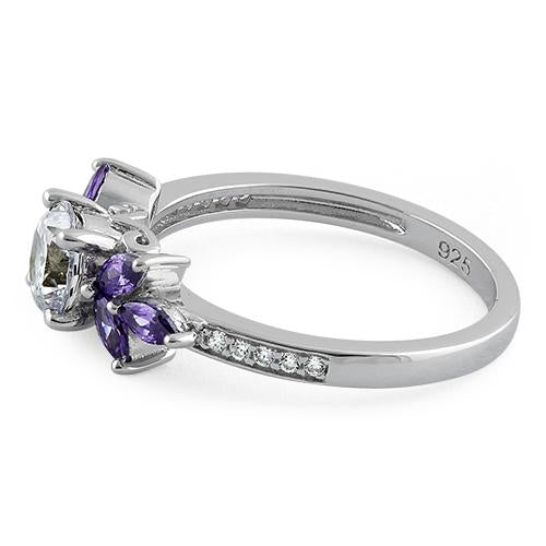 Sterling Silver Purple CZ Ring