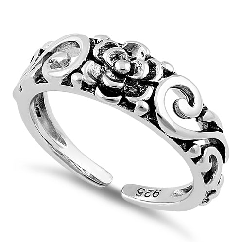 Sterling Silver Flower Toe Ring