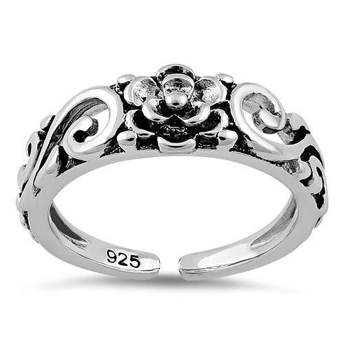 Sterling Silver Flower Toe Ring