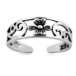 Sterling Silver Flower Toe Ring