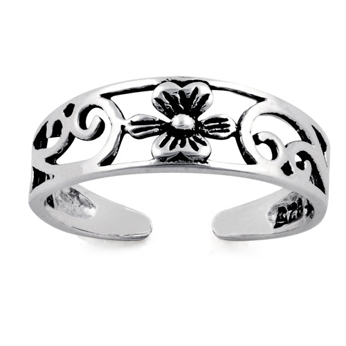Sterling Silver Flower Toe Ring