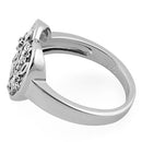 Sterling Silver Flower Vine Heart Ring